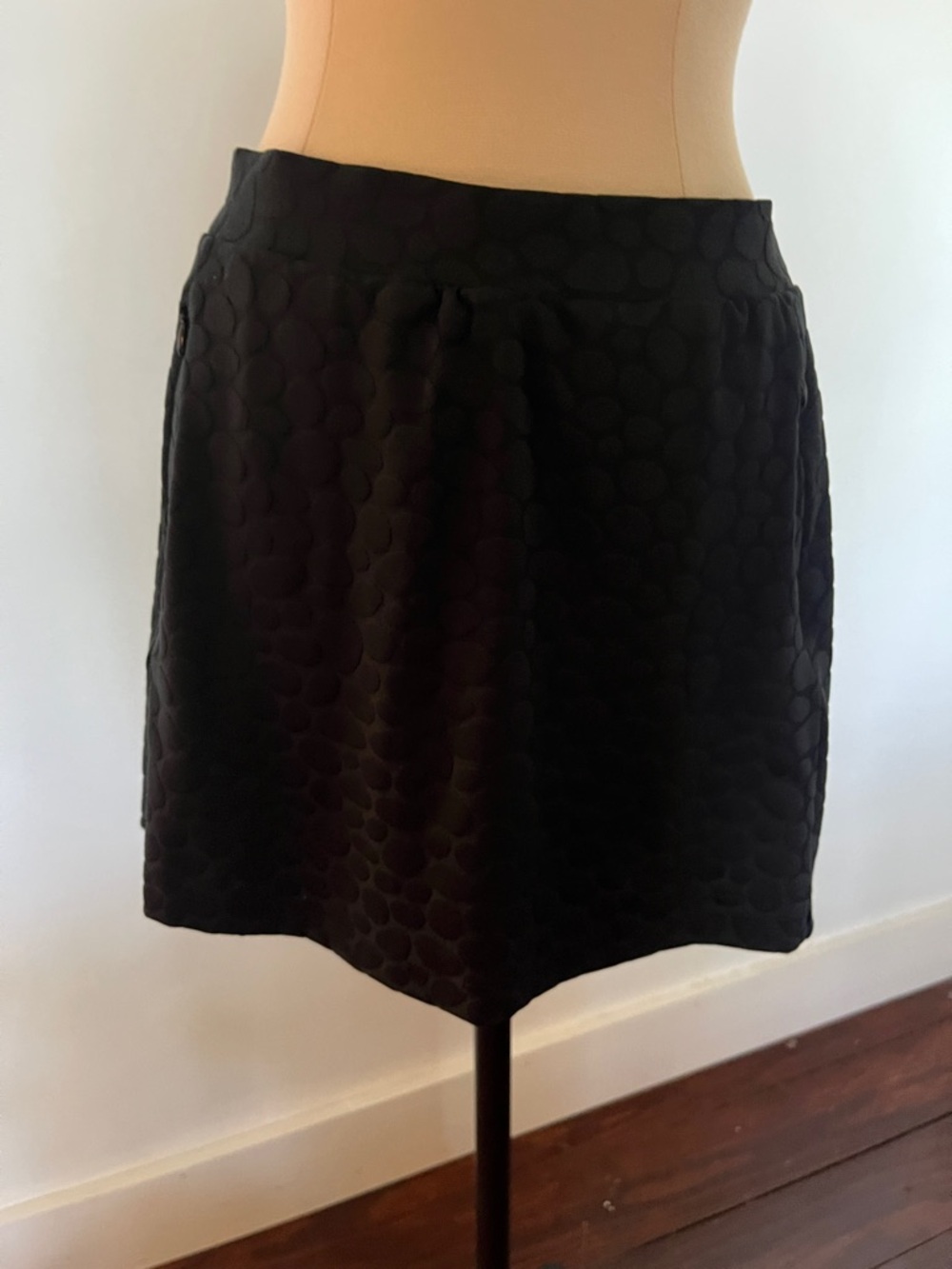 Tail Black Textured Mini Skirt